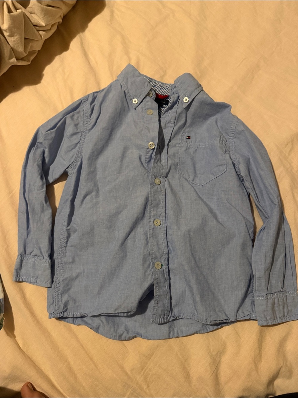Tommy Hilfiger Boys Light Blue Button-Down Shirt